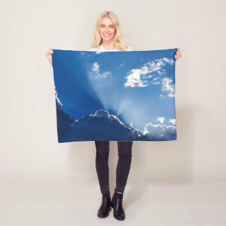 Couverture Polaire Œuvre d'art murale rayons de soleil ciel bleu mini