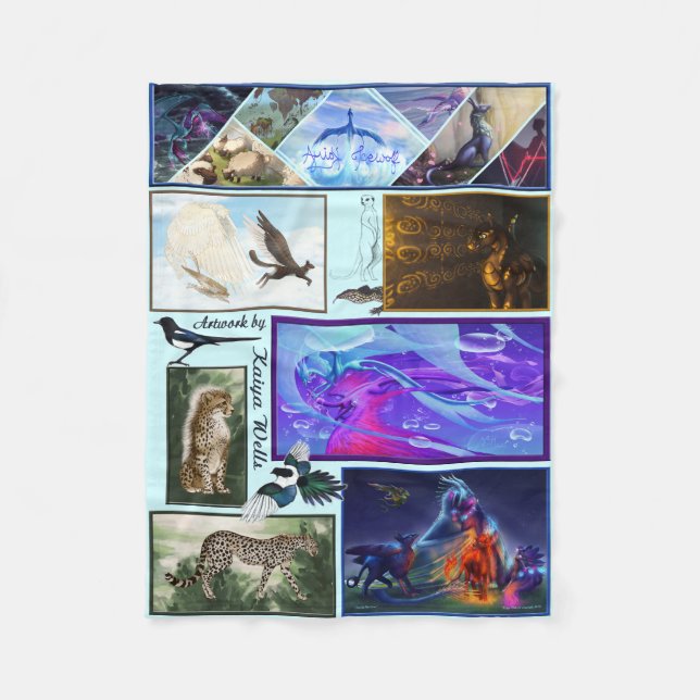 Couverture Polaire Oeuvre d'Imaginaire de Kaiya Wells Fleece Blanket (Devant)