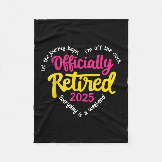 Couverture Polaire Officiellement Retraité 2025 Heart Men Femmes (Devant)