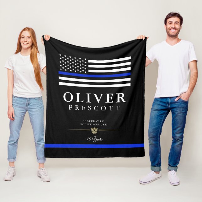 Couverture Polaire Officier de police| Noir de l'anniversaire du serv (En situation)