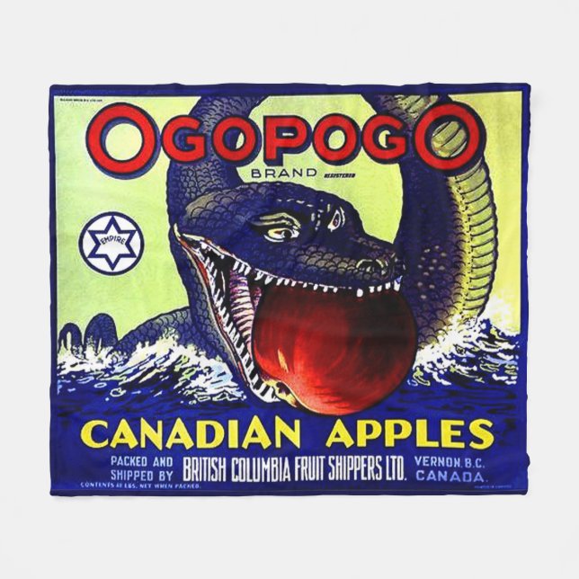 Couverture Polaire Ogopogo Cartes de fruits canadiennes étiquette imp (Devant (Horizontal))