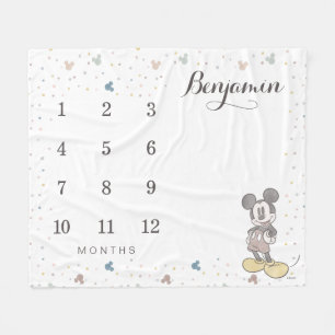 Couverture Polaire Oh Garçon - Mickey Souris Baby Mensuel Milestone