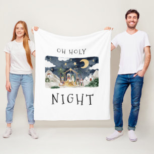 Couverture Polaire Oh Holy Nativité Africaine Américaine Noël