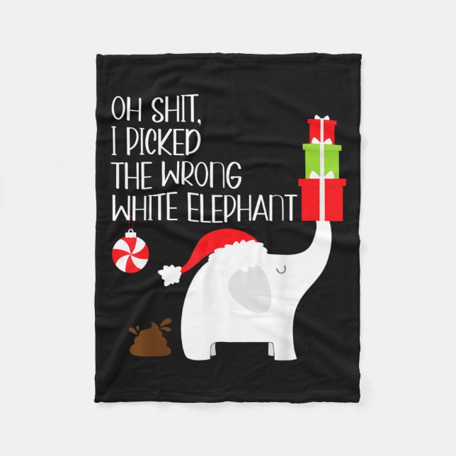 Couverture Polaire Oh I Cked The Wrong White Elephant Ugly Christmas  (Devant)