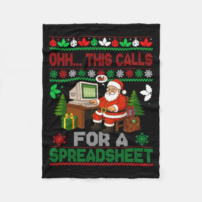 Couverture Polaire Oh This Calls For A Spreadsheet Christmas Sweater  (Devant)