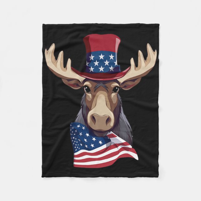 Couverture Polaire Oie avec drapeau américain patriotique Indépendanc (Devant)