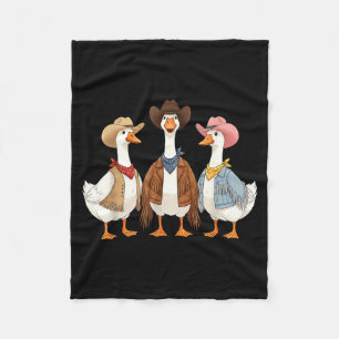 Couverture Polaire Oie drôle et idiote Cowboy Western Oie Cowgirl Hum
