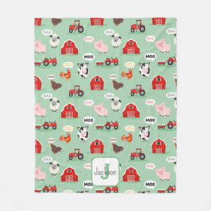 Couverture Polaire Oink Baa Moo Agritourisme Animaux mignons Enfants