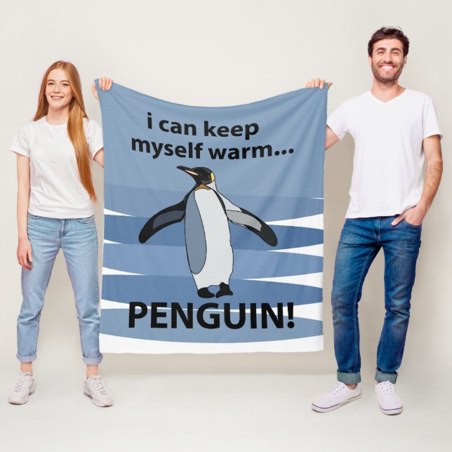 Couverture Polaire Oiseau animal de pingouin amusant (En situation)