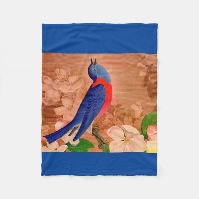 Couverture Polaire oiseau bleu de bonheur (Devant)