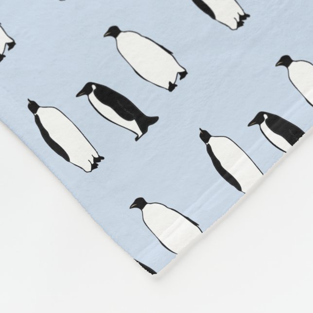 Couverture Polaire Oiseau de pingouin Bleu Arctique Animal Polaire Hi (Coin)