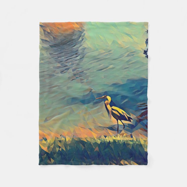 Couverture Polaire Oiseau Gone Pêche Blanche (Devant)