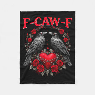 Couverture Polaire Oiseau noir drôle F-caw-f Anti Saint Valentin Céli