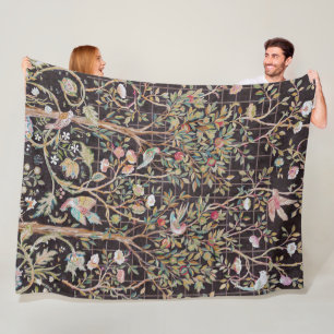 Couverture Polaire Oiseaux dans le Jardin des Fleurs, William Morris