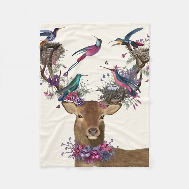 Couverture Polaire Oiseaux de cerfs, nids d'oiseaux tropicaux (Devant)