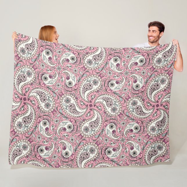 Couverture Polaire Oiseaux de marguerite en rose bébé (En situation)