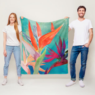 Couverture Polaire Oiseaux du paradis vifs