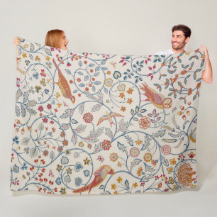 Couverture Polaire Oiseaux et fleurs, William Morris