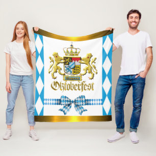 Couverture Polaire Oktoberfest Crest de Bavière Traditionnel Doré
