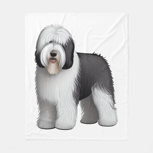 Couverture Polaire Old English Sheepdog 10 (Devant)