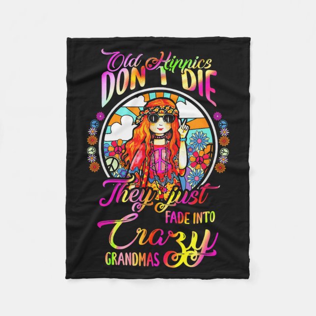 Couverture Polaire Old Hipes Don't Die They Just Fade Into Crazy Gran (Devant)