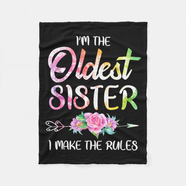 Couverture Polaire Oldest Sister Shirt I Make The Rules Funny Matchin (Devant)