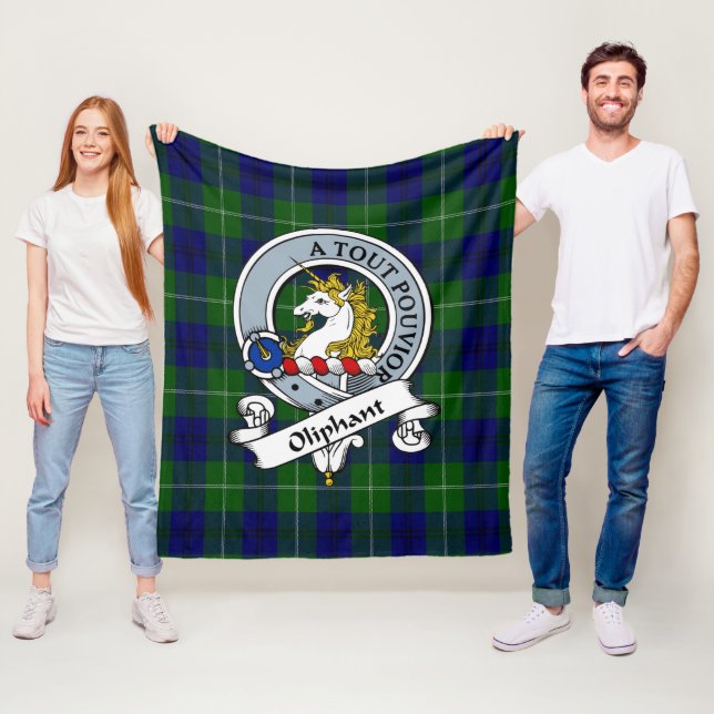 Couverture Polaire Oliphant Moderne Clan Badge Tartan Plaid (En situation)