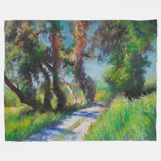 Couverture Polaire Olive Trees by the Sea – Mediterranean Pastel