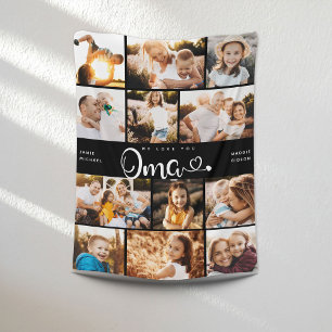 Couverture Polaire Oma We Love you Hearts Modern Photo Collage
