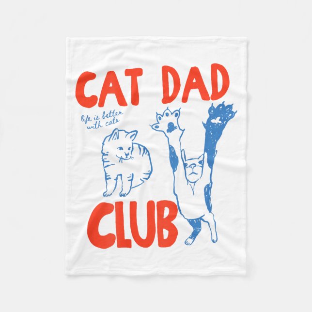 Couverture Polaire (on Back) Cat Dad Club Life Is Better With Cats Fa (Devant)