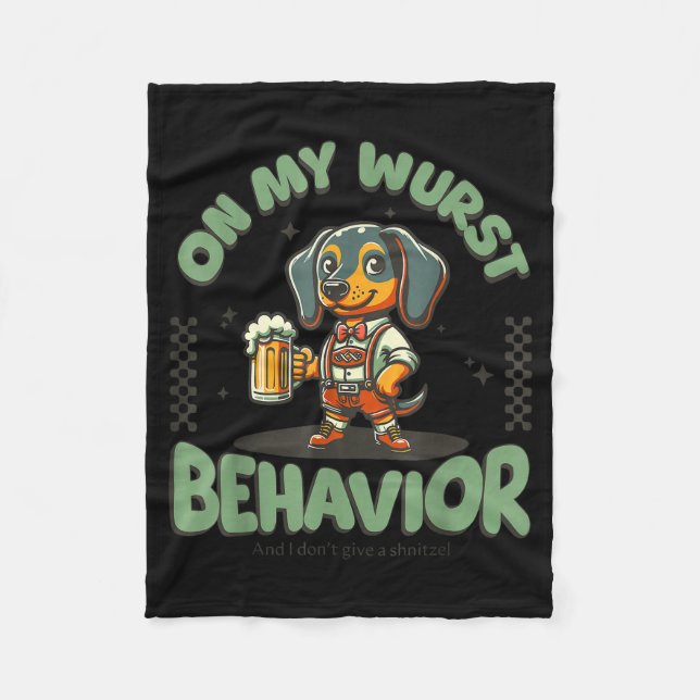 Couverture Polaire On My Wurst Behavior Dachshund German Beer Prost  (Devant)