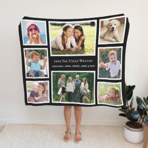 Couverture Polaire Oncle Love You Photo Collage
