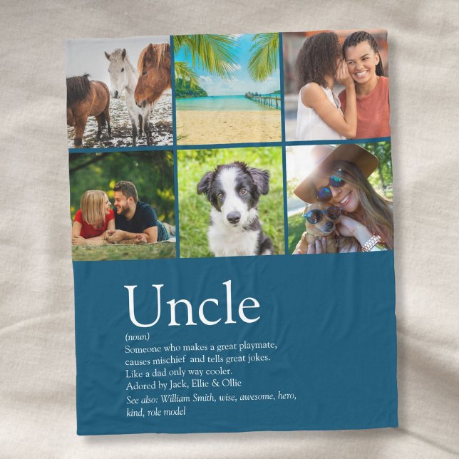 Couverture Polaire Oncle moderne, Funiculaire Définition Fun Blue 6 P (Modern Uncle, Funcle Definition Fun Blue 6 Photo Fleece Blanket)