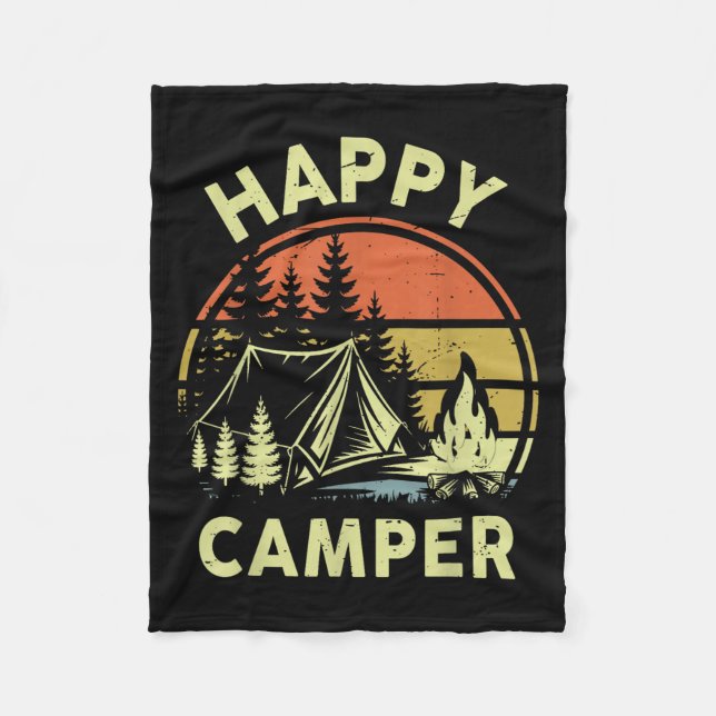 Couverture Polaire One Happy Camper Toddler Boy Funny Camng Campfire  (Devant)