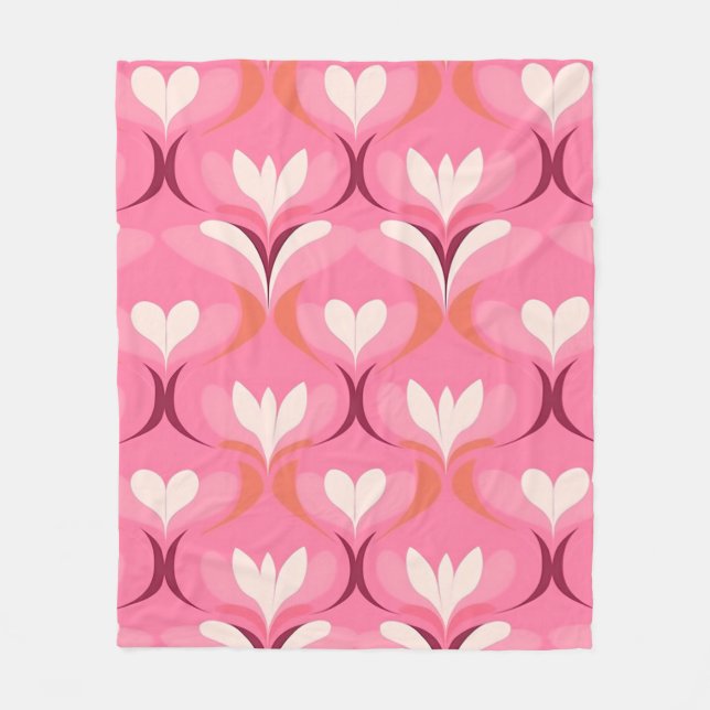 Couverture Polaire Oogne de coeur rose chic (Devant)