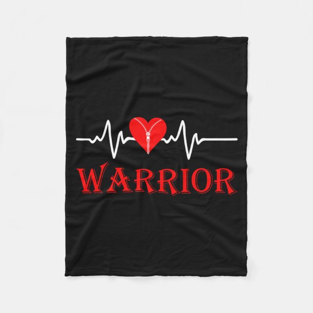 Couverture Polaire Open Heart Surgery Recovery Survivor Heart Warrior (Devant)