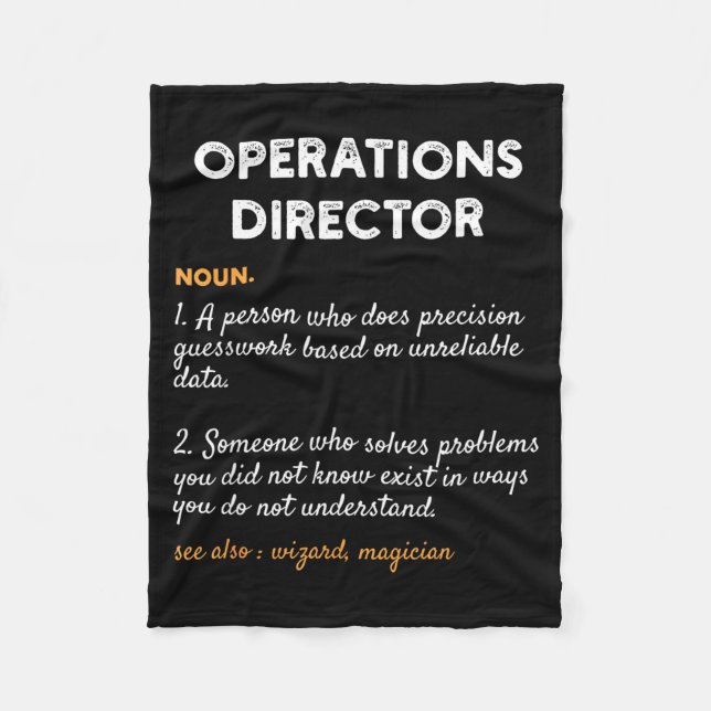 Couverture Polaire Operations Director Profession Funny Dictionary De (Devant)