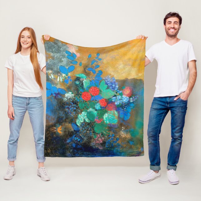 Couverture Polaire Ophélie parmi les Fleurs, Redon (En situation)