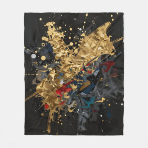 Couverture Polaire Or Et Nuit Abstrait Éclaboussure Moderne Art De Lu