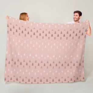 Couverture Polaire Or rose élégant et motif rose d'arbre de Noël