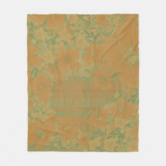 Couverture Polaire Or & Rose Floral & Plaid