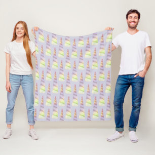 Couverture Polaire Or rose violet Lavender Lime Unicorne