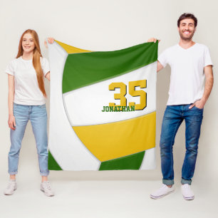 Couverture Polaire or vert et blanc équipe couleurs volley-ball