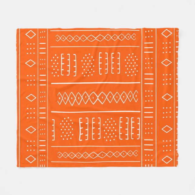 Couverture Polaire Orange African Mudchiffon Print (Devant (Horizontal))