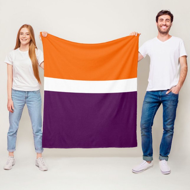 Couverture Polaire Orange blanc violet couleur pâle Conception des bl (Créateur téléchargé)