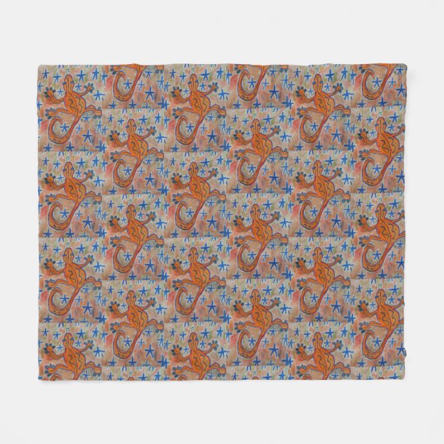 Couverture Polaire Orange Gecko (Devant (Horizontal))
