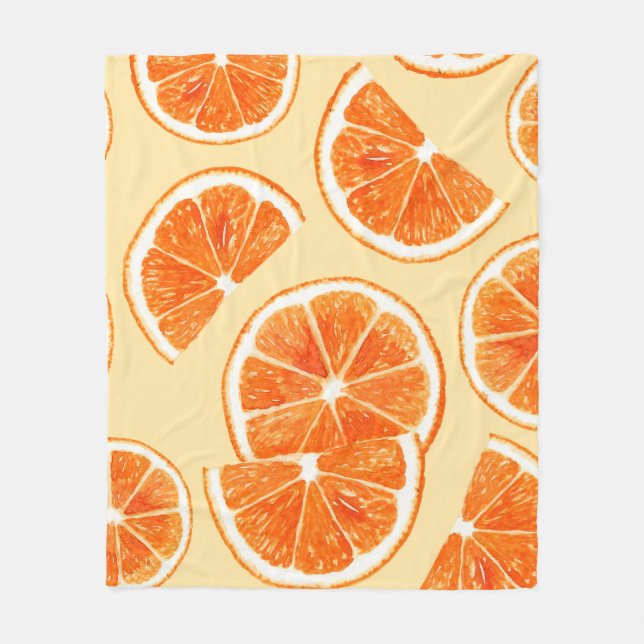 Couverture Polaire orange motif fruits, alimentation alimentation aqu (Devant)
