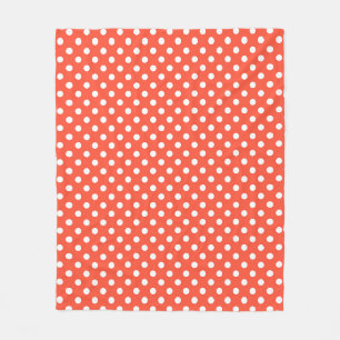 Couverture Polaire Orange, Rouge, point de polka en terre cuite