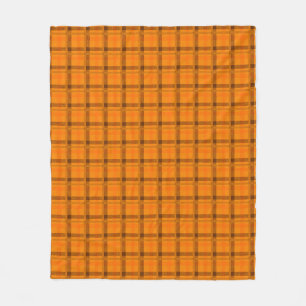 Couverture Polaire Orange - Vérification Brown du Motif tartan Plaid