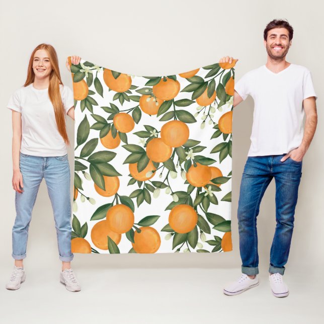 Couverture Polaire Oranges d'agrumes fraîches d'été (En situation)